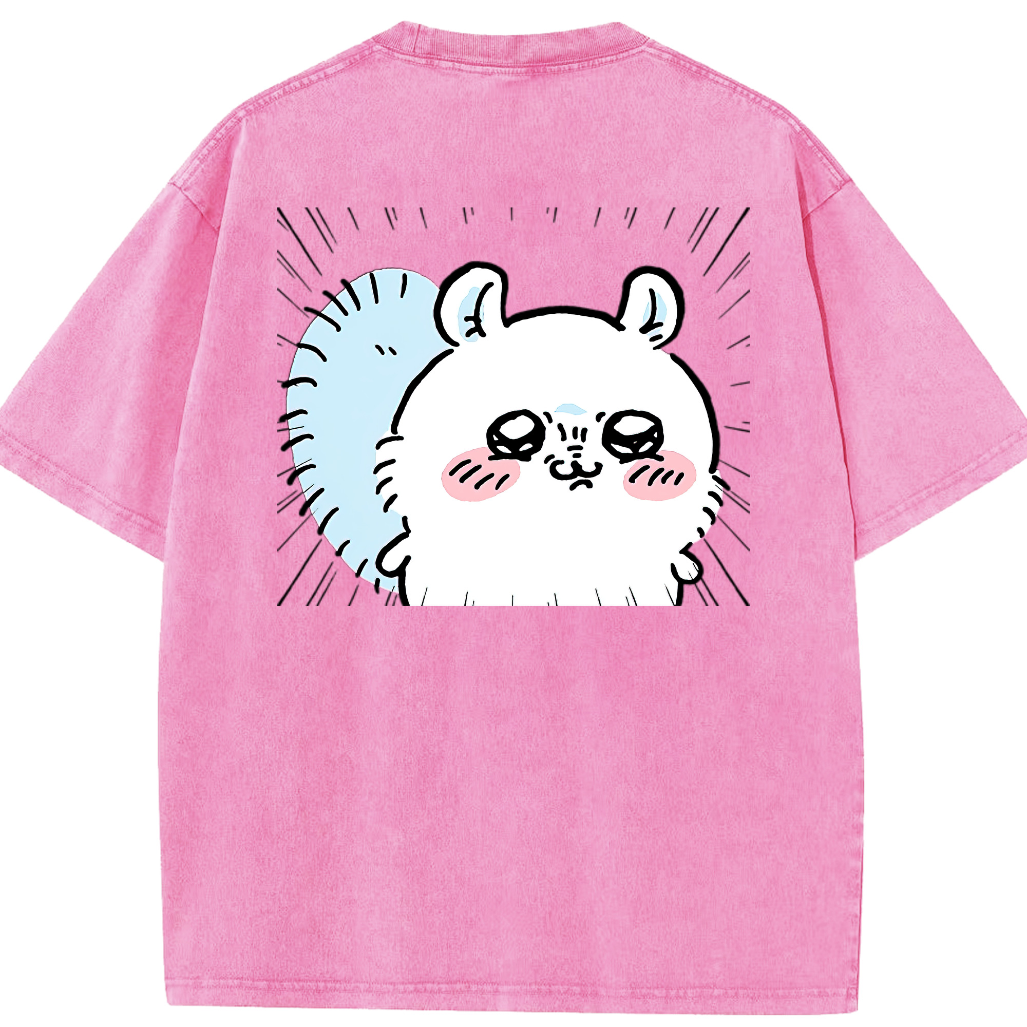 （画像用） ちいかわ モモンガ Chii-kawa Momonga 綿100% ヴィンテージ風 半袖Tシャツ（背面プリント）
